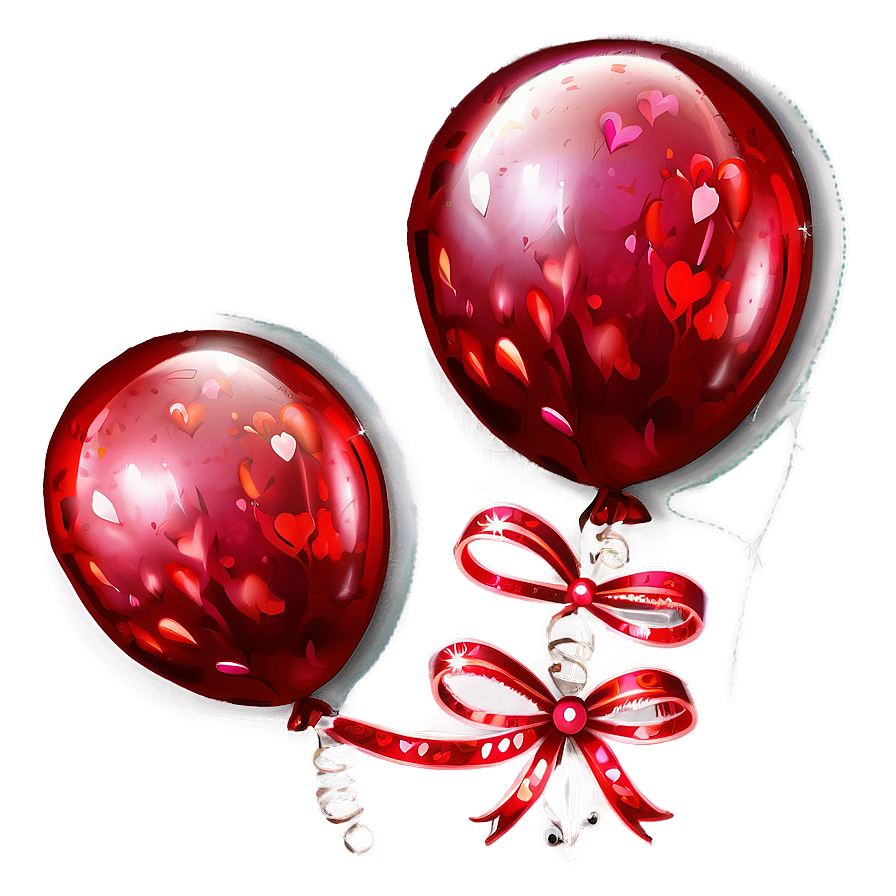 Happy Valentines Balloons Decor Png 76