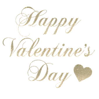 Happy Valentines Day Glitter Text