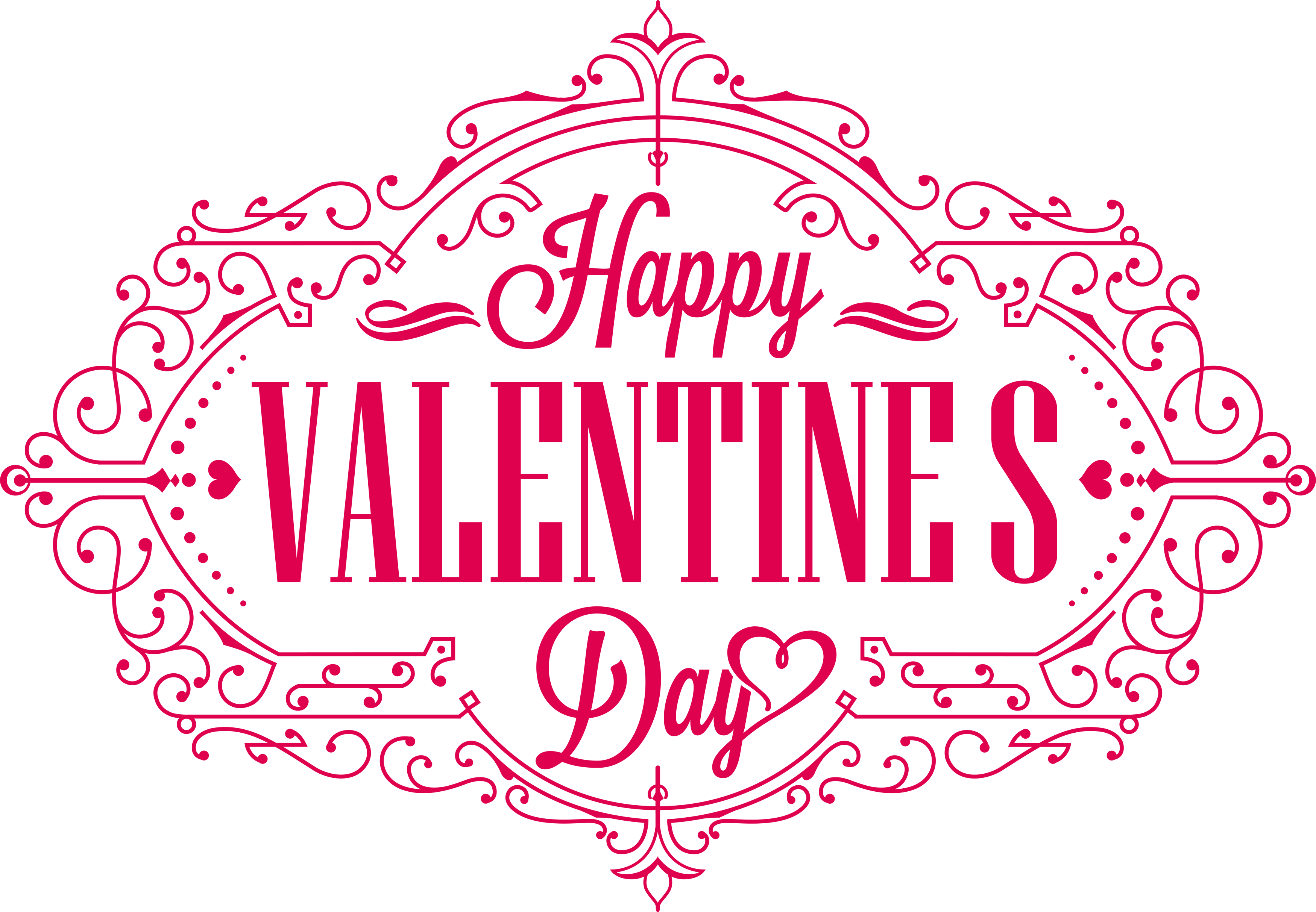 Happy Valentines Day Ornate Text Design