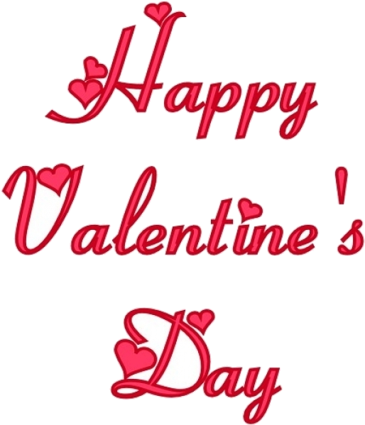 Happy Valentines Day Red Script Text