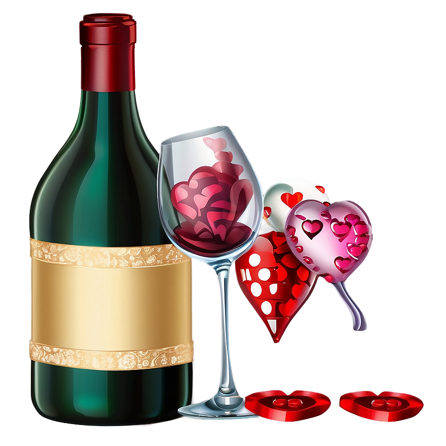 Happy Valentines Day Wine Png 9