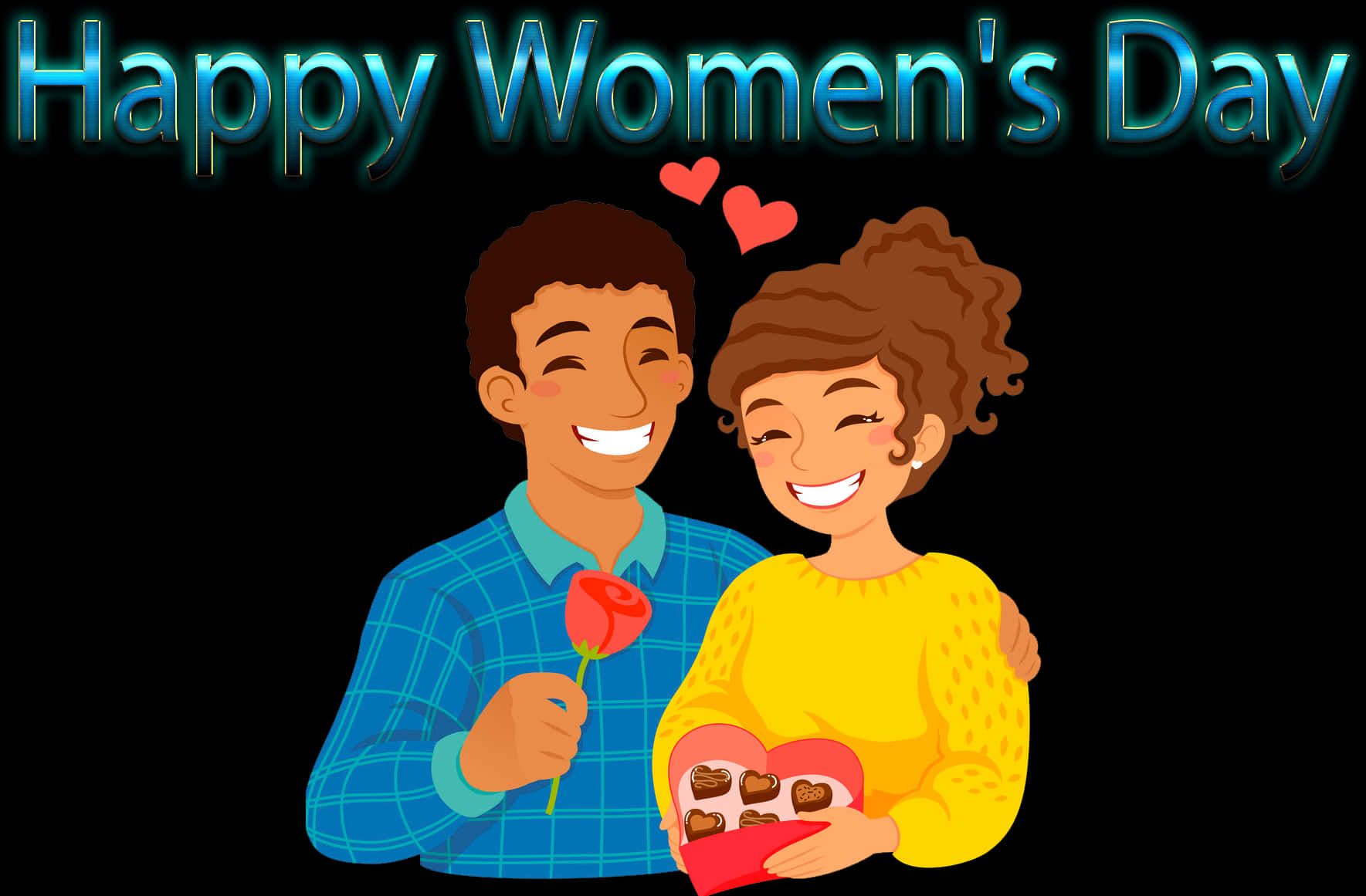 Happy Womens Day Celebration Couple