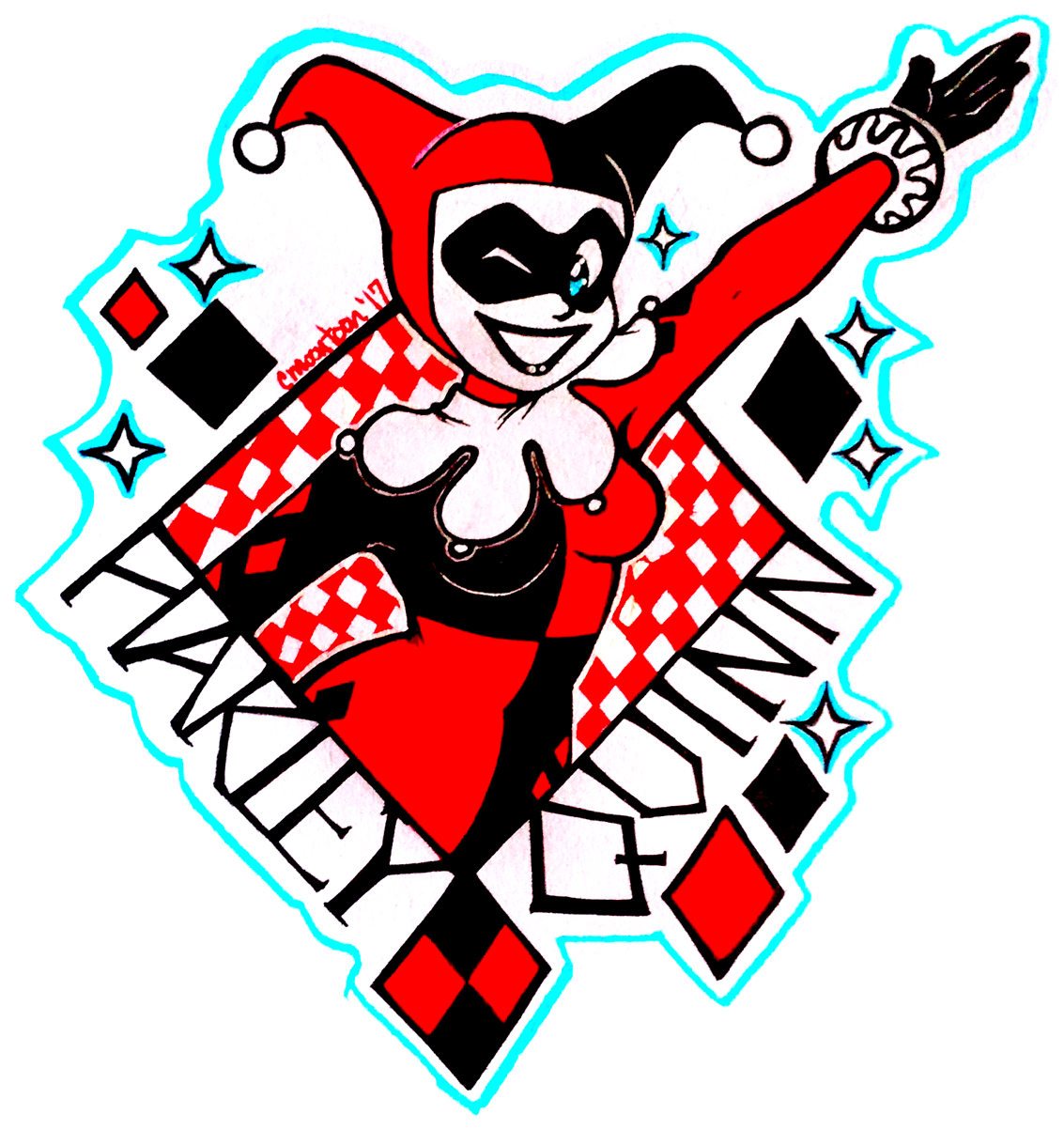 Harley Quinn Classic Pose Sticker