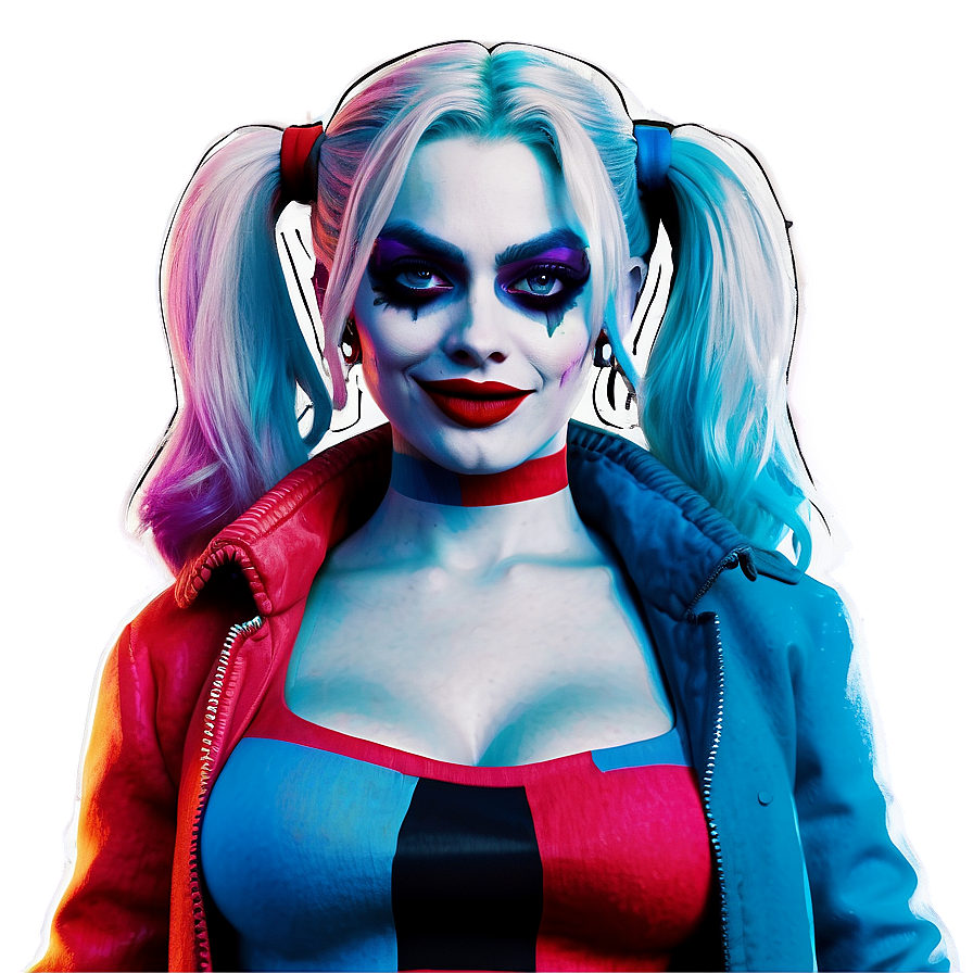 Harley Quinn Neon Art Style Png 57