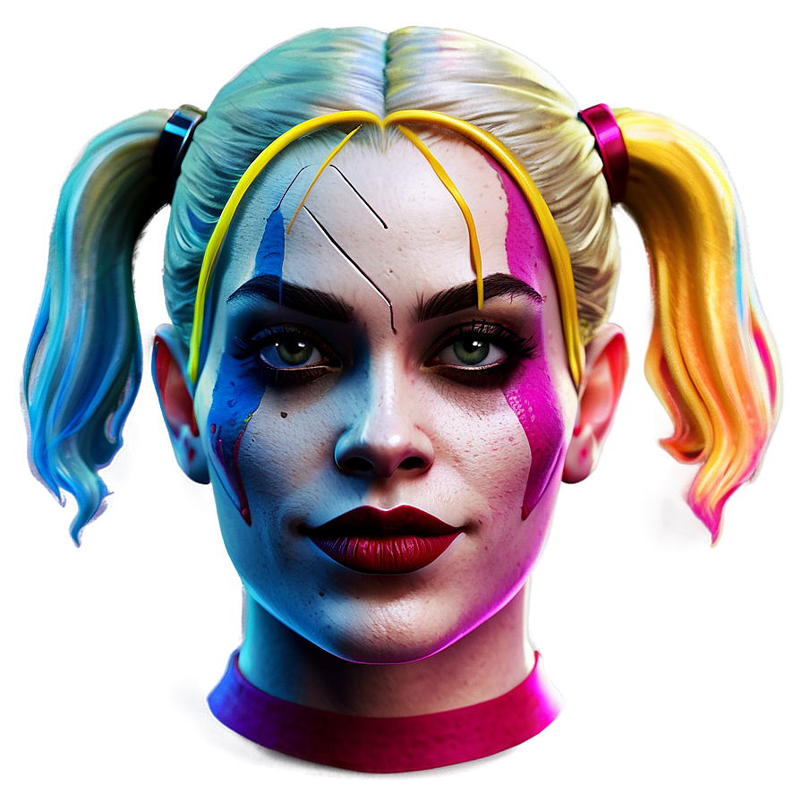 Harley Quinn Neon Art Style Png 60