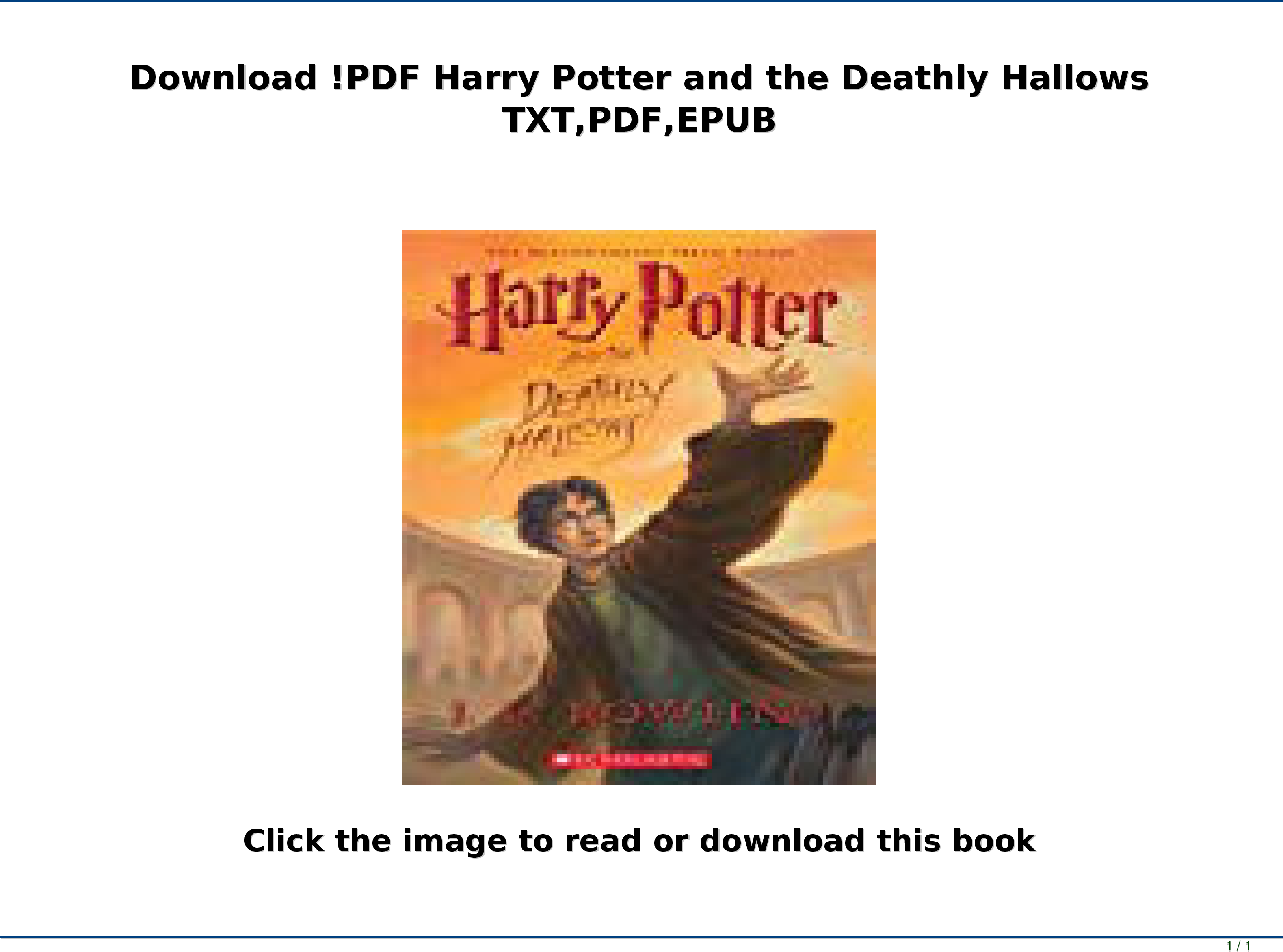 Harry Potter Deathly Hallows Book Cover