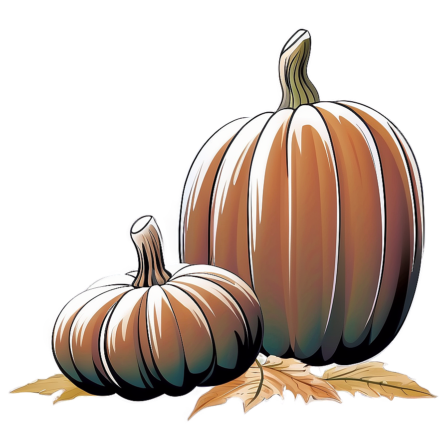 Harvest Pumpkin Outline Scene Png Uep