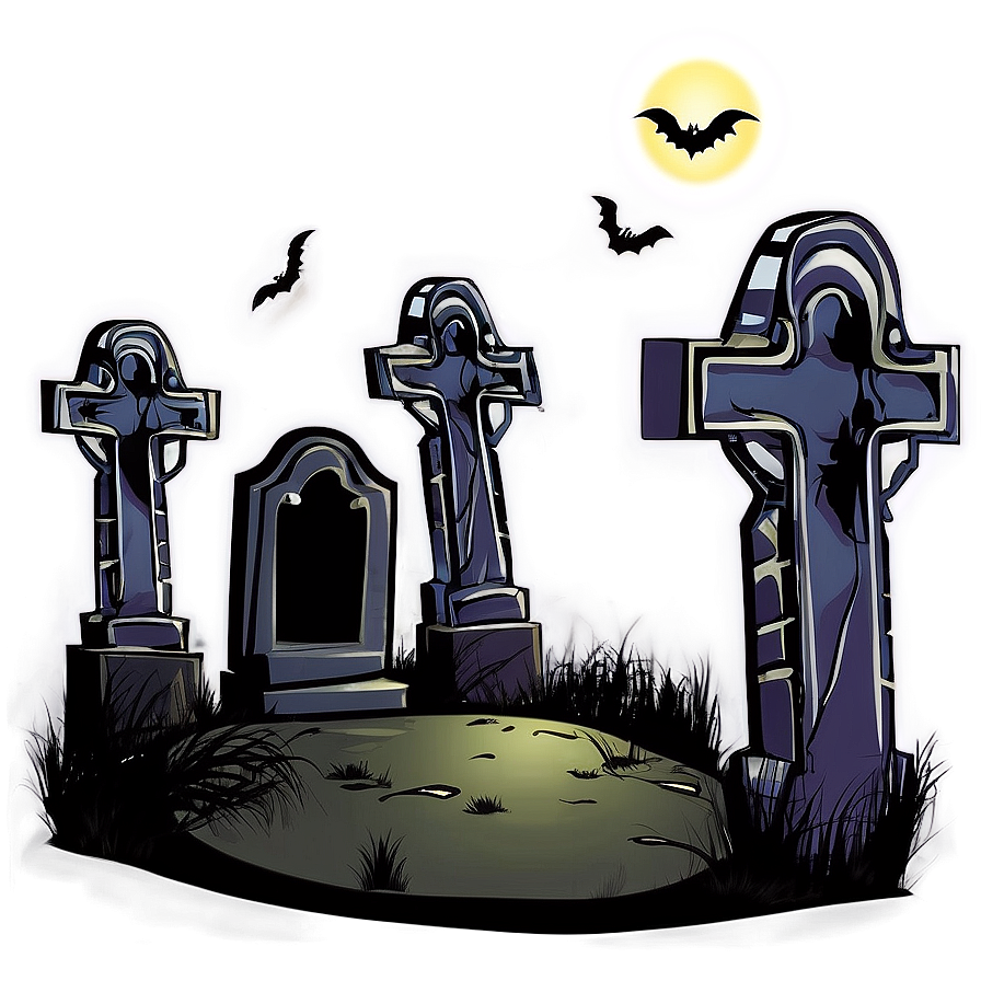 Haunted Graveyard Halloween Cartoon Png 06252024