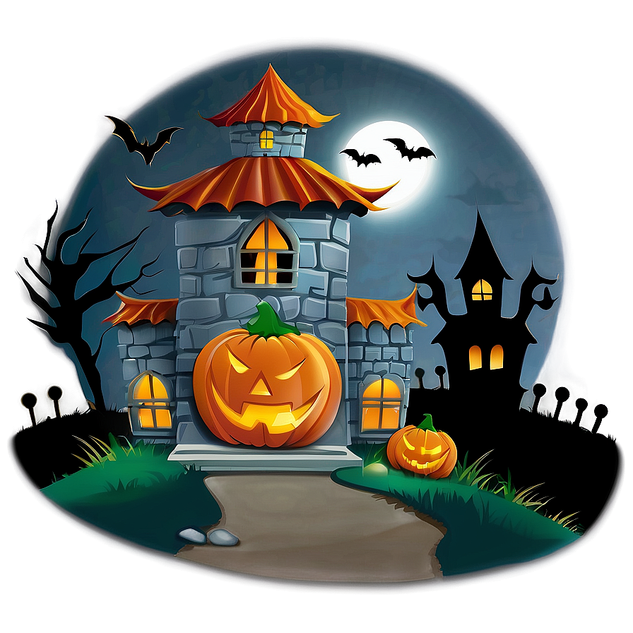 Haunted House Halloween Cartoon Png Ycv92