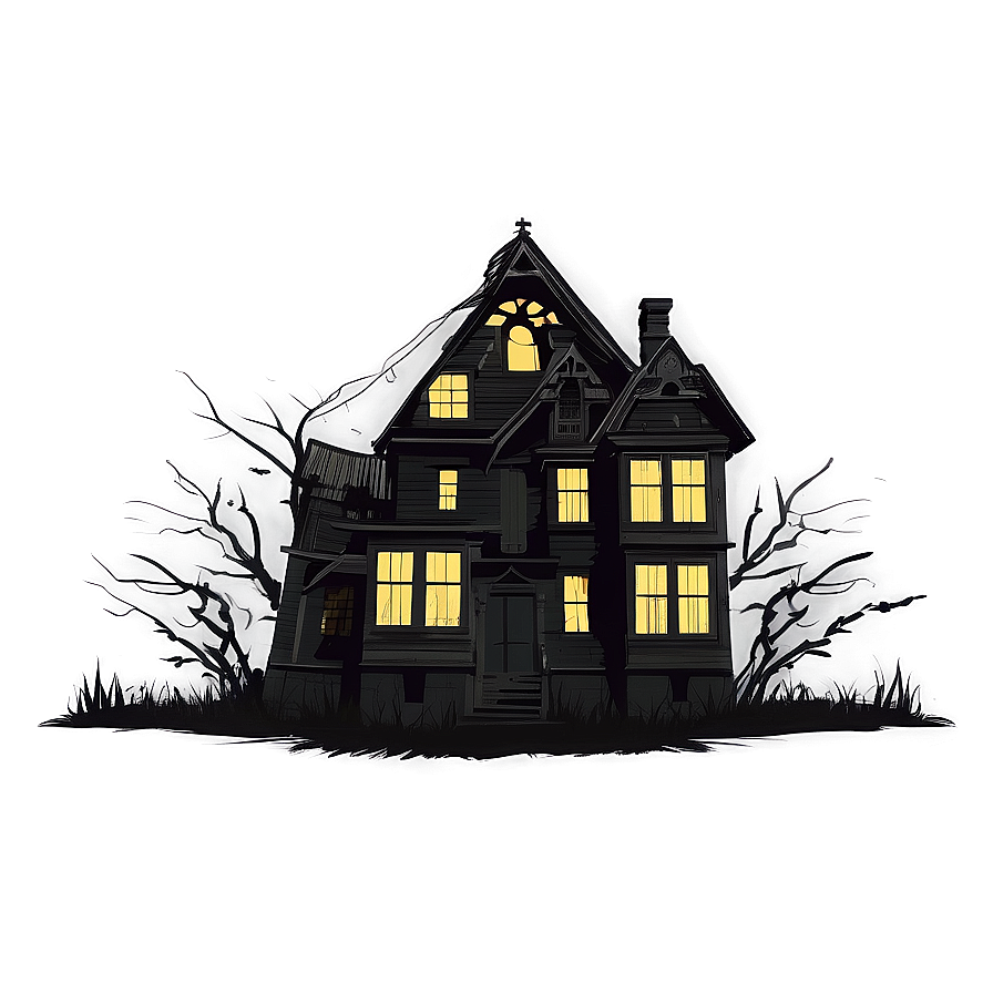 Haunted House With Cobwebs Png Huw55