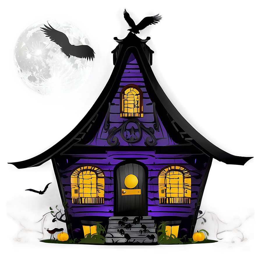 Haunted House With Ravens Png Ecb23