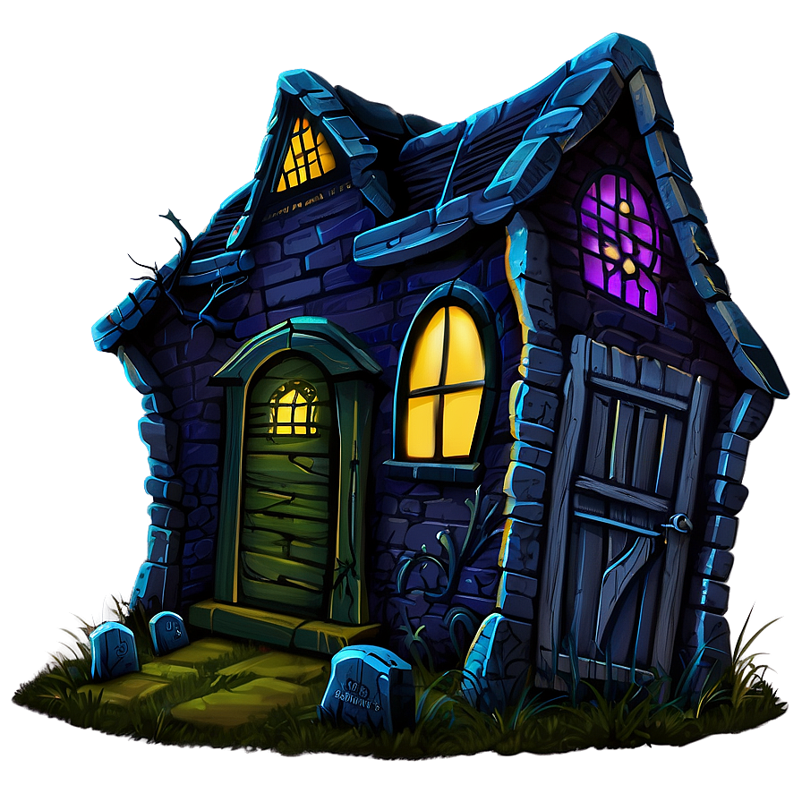 Haunted House With Tombstones Png 05242024