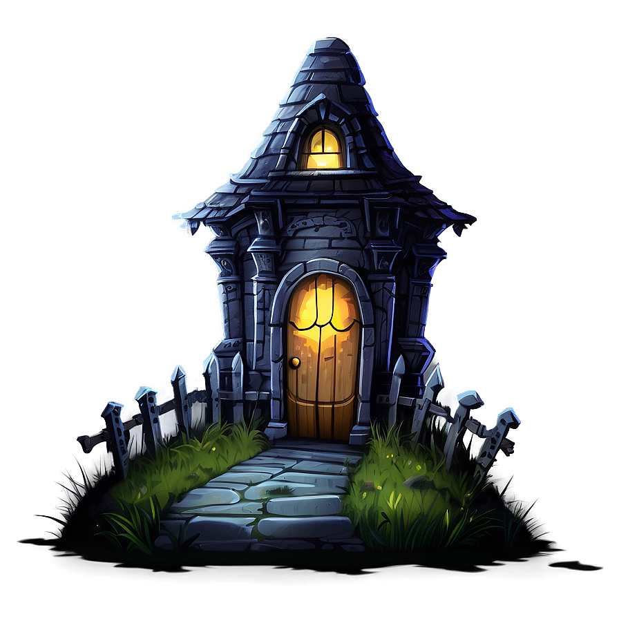 Haunted House With Tombstones Png 05242024