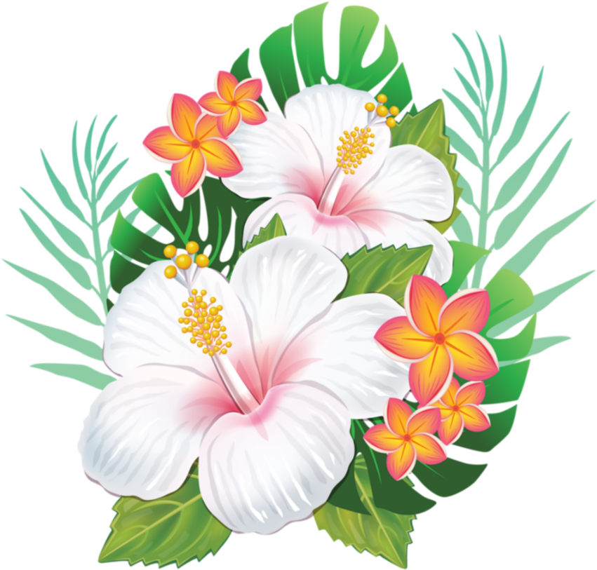 Hawaiian_ Hibiscus_and_ Plumeria_ Floral_ Arrangement