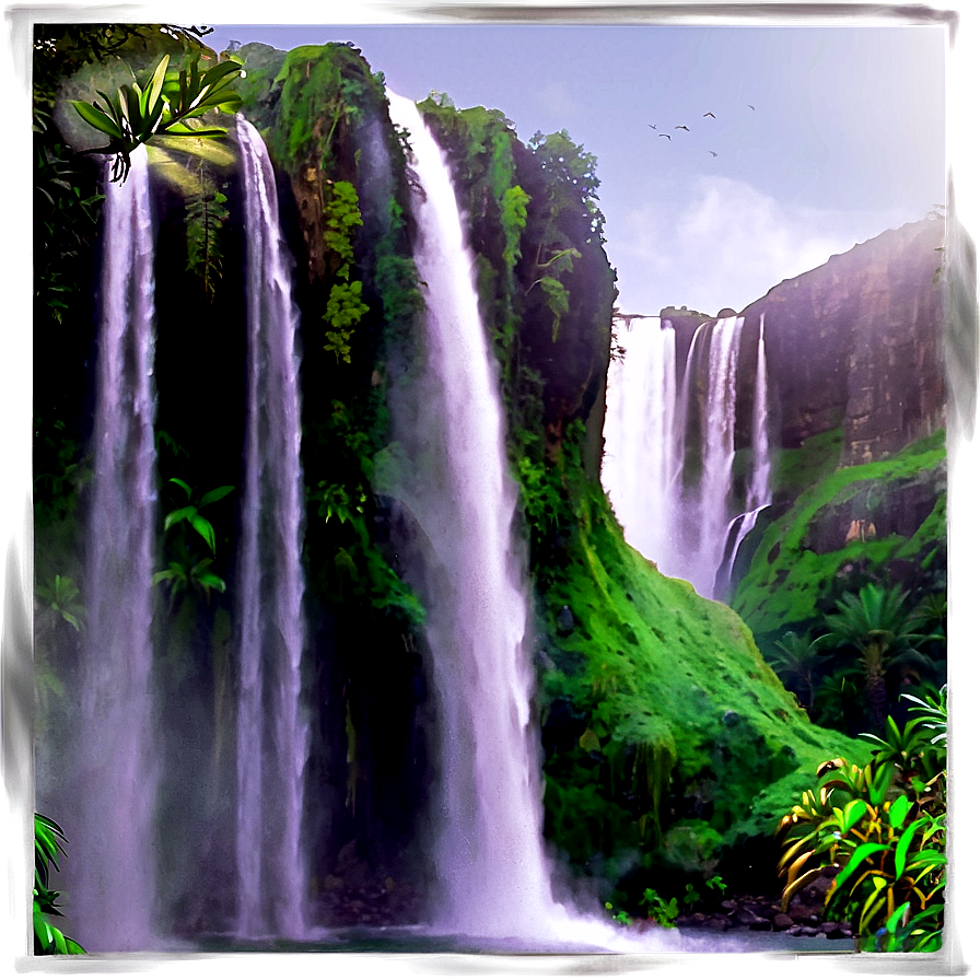 Hawaiian Islands Waterfall Oasis Png 35