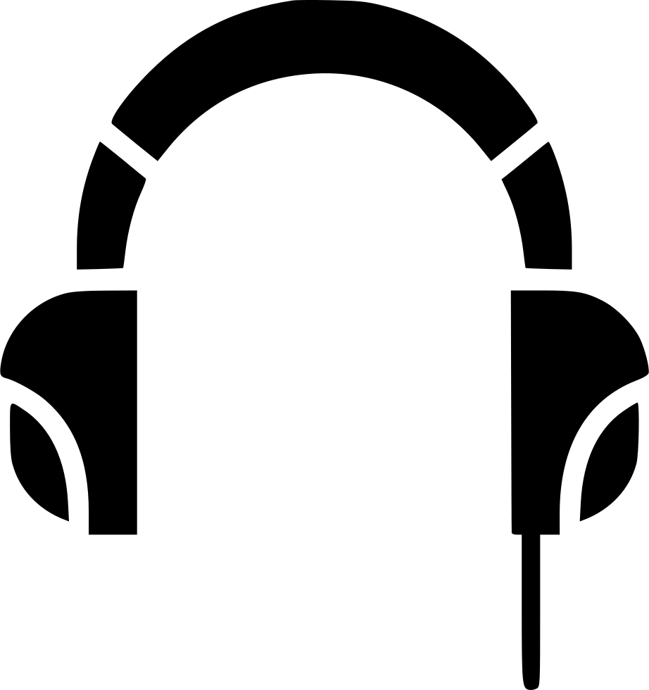 Headphones Icon Simple Black