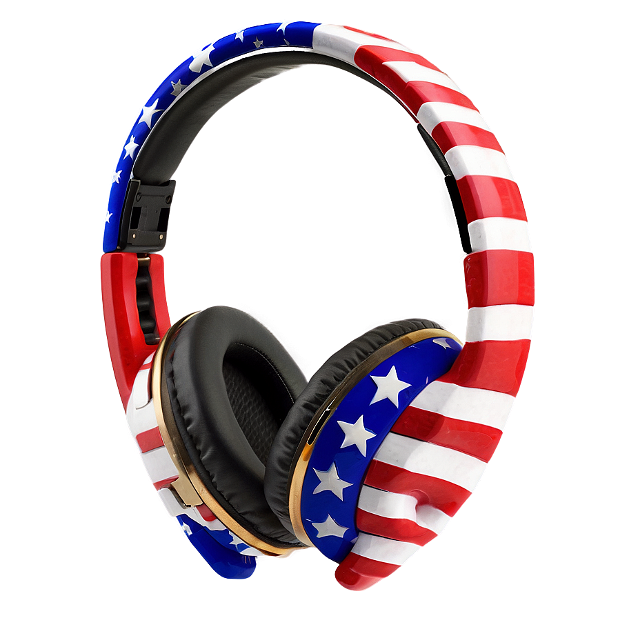 Headphones With Flag Design Png 05042024