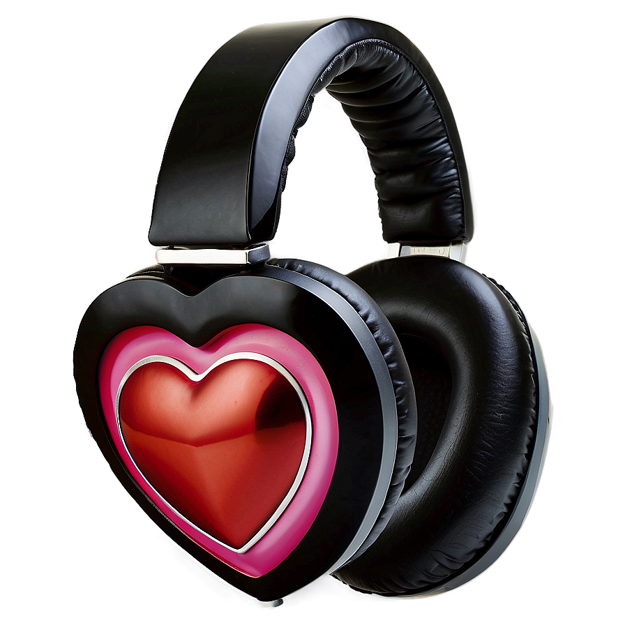 Headphones With Heart Design Png 05042024