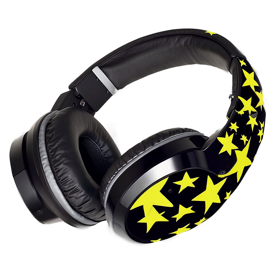 Headphones With Star Pattern Png 05042024