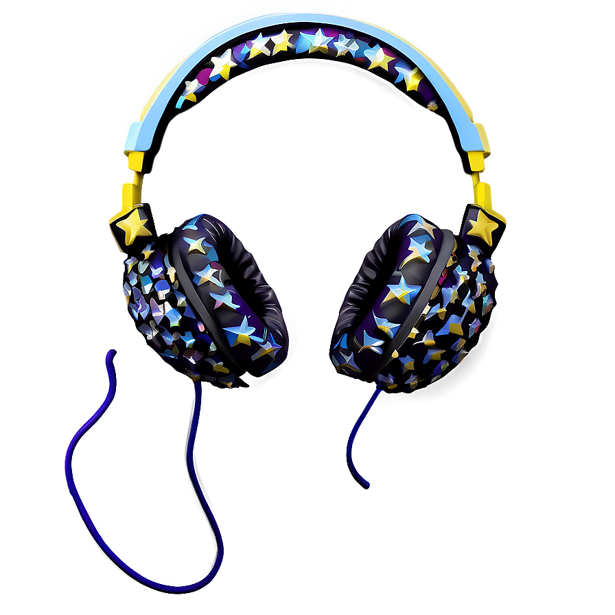 Headphones With Star Pattern Png Urt