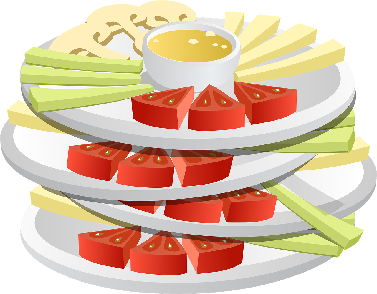 Healthy Snack Platter Illustration