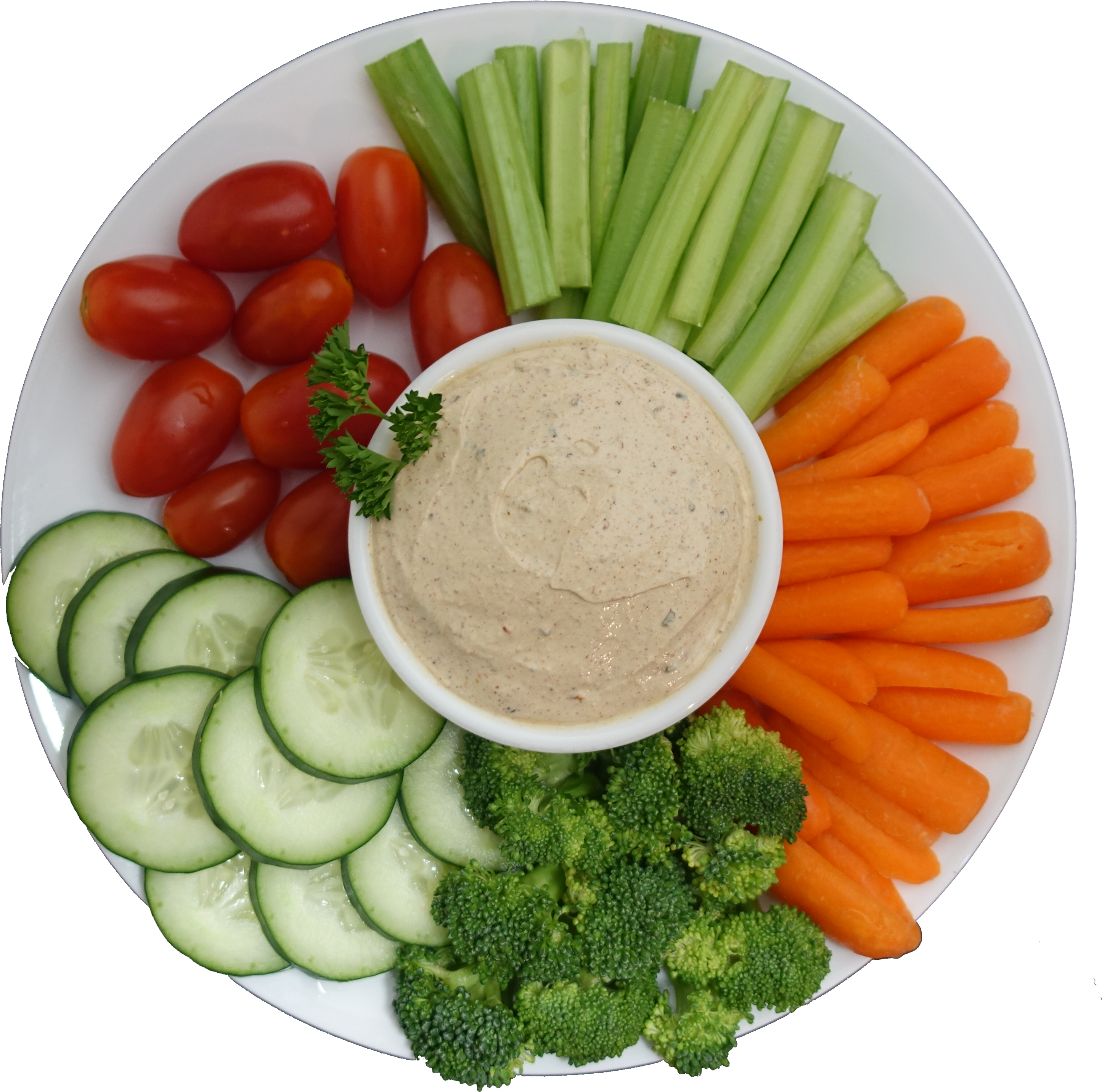 Healthy Vegetable Platterwith Hummus Dip