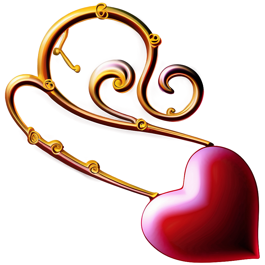 Heart And Scrollwork Png D