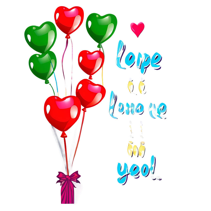 Heart Balloon With Message Png Aiu