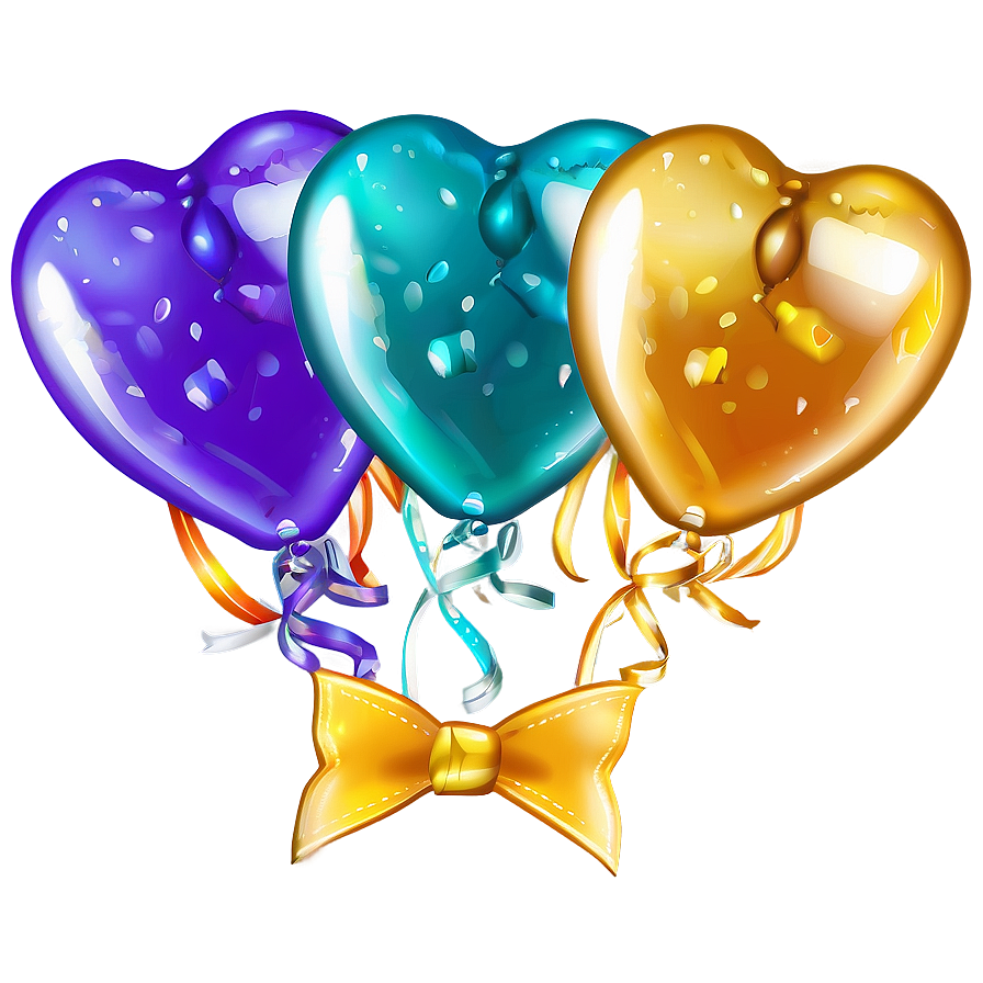 Heart Balloon With Ribbon Png Xwr