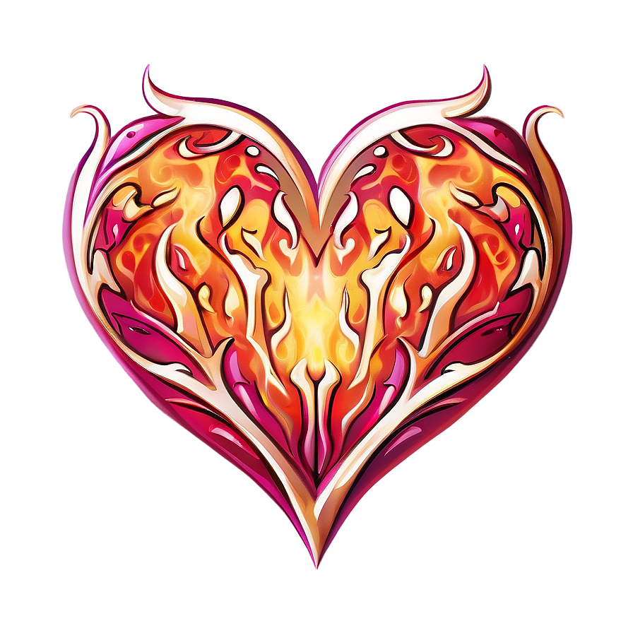 Heart Clipart With Flames Png 06132024