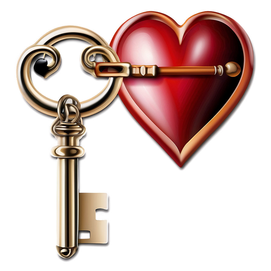 Heart Clipart With Key Png Hux