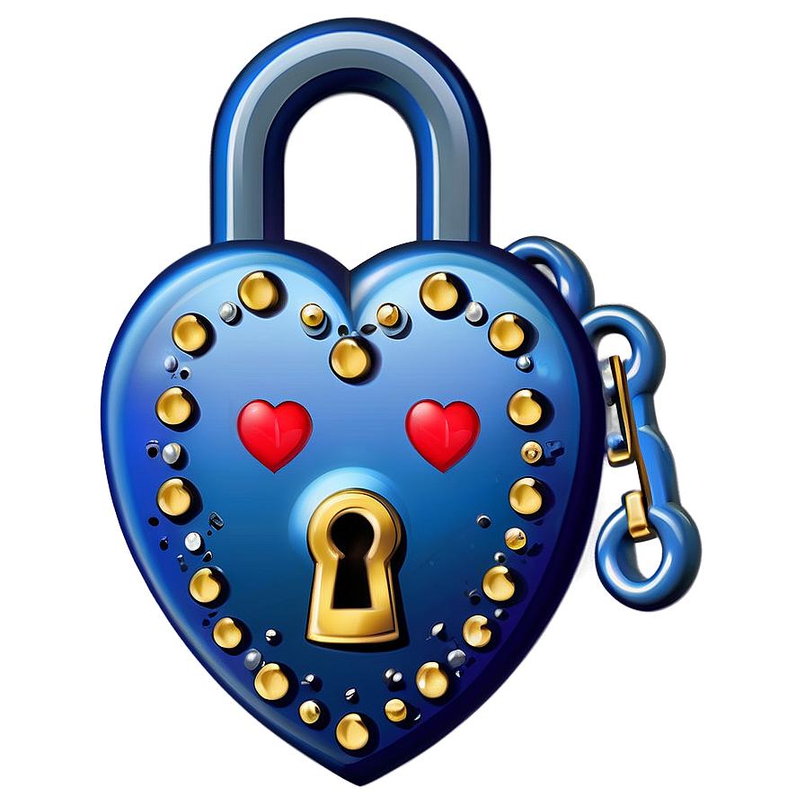 Heart Clipart With Lock Png 05252024