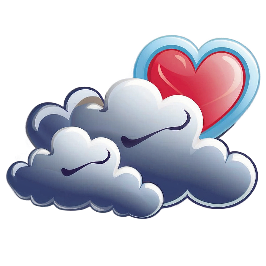 Heart Cloud Cartoon Png Qgl