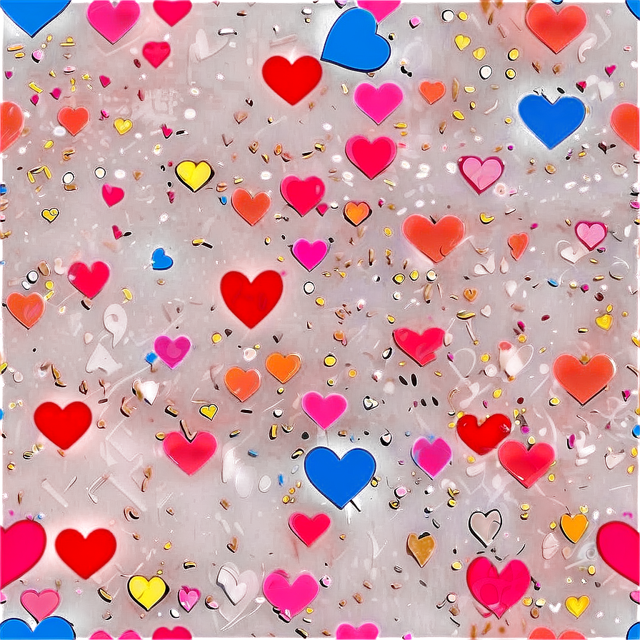 Heart Confetti Overlay Png 37