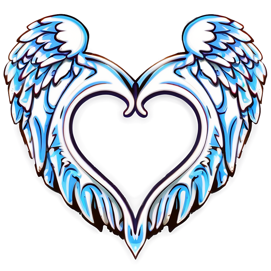 Heart Doodle With Wings Png Uei