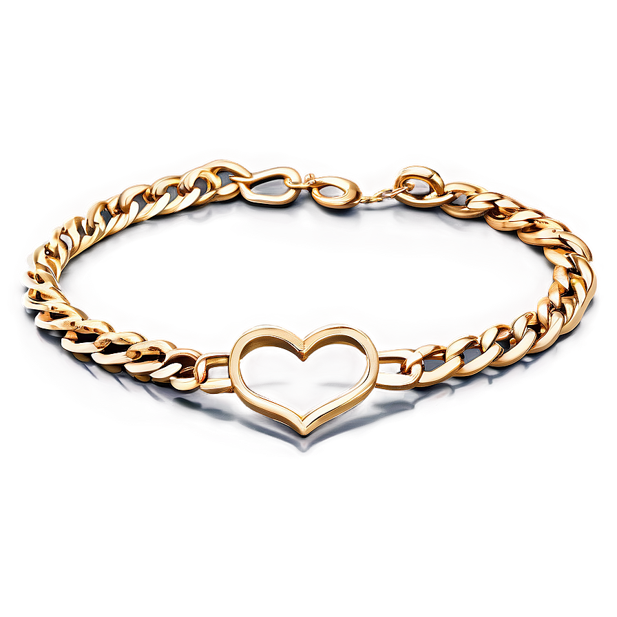 Heart Gold Bracelet Romance Png 06282024