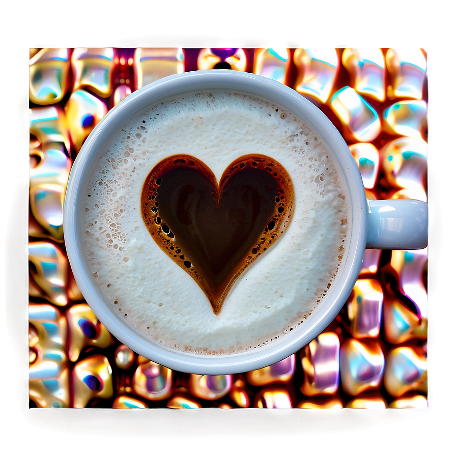 Heart In Coffee Foam Png 87