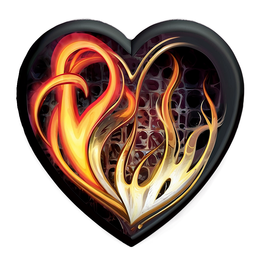 Heart On Fire Graphic Png C