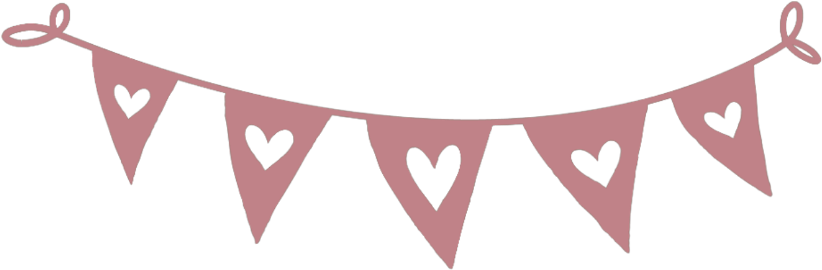 Heart Pattern Bunting Banner