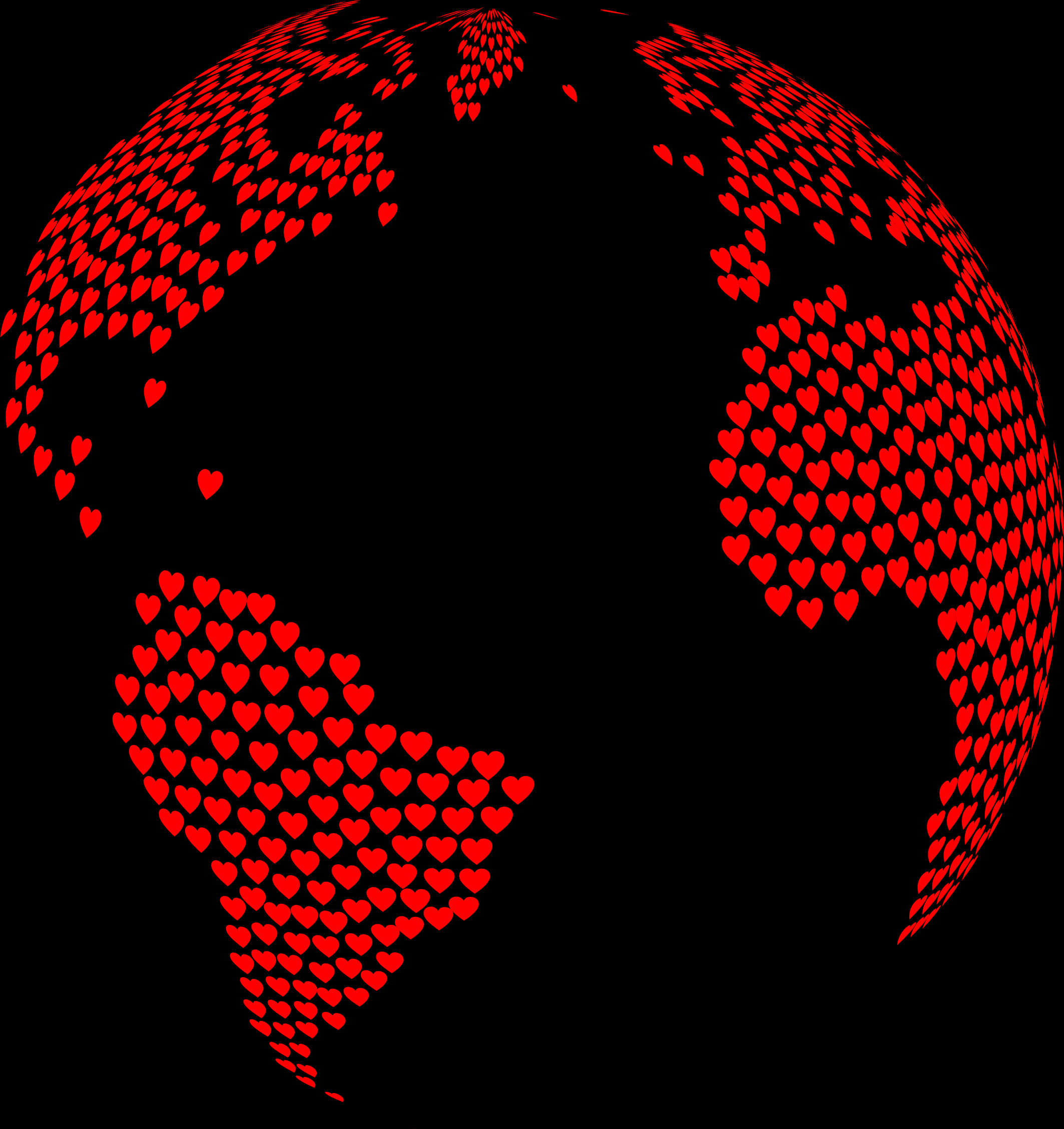 Heart Patterned World Map