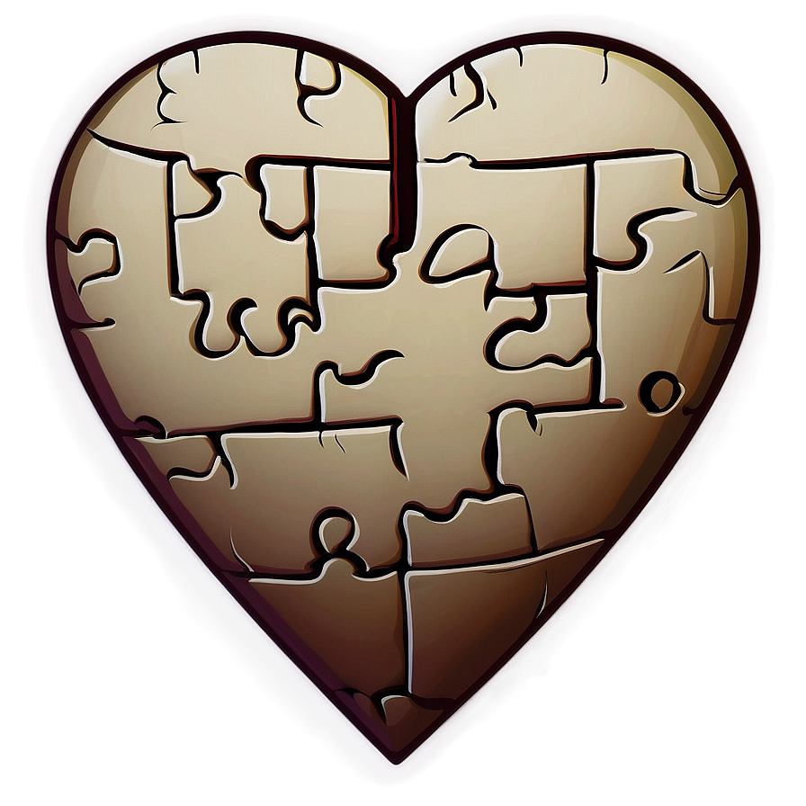 Heart Puzzle Piece Drawing Png 56