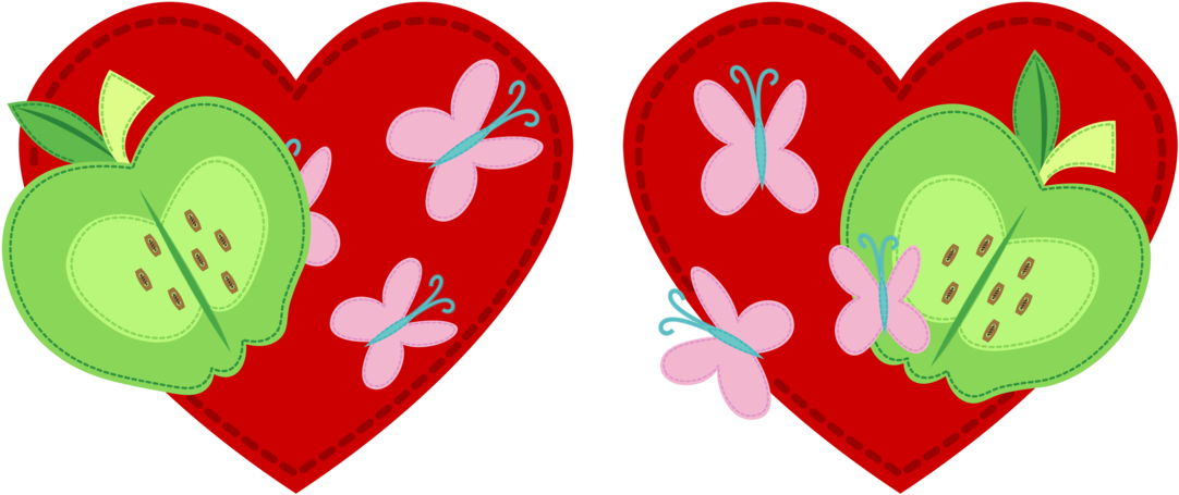 Heart Shaped_ Apple_ Butterfly_ Pattern