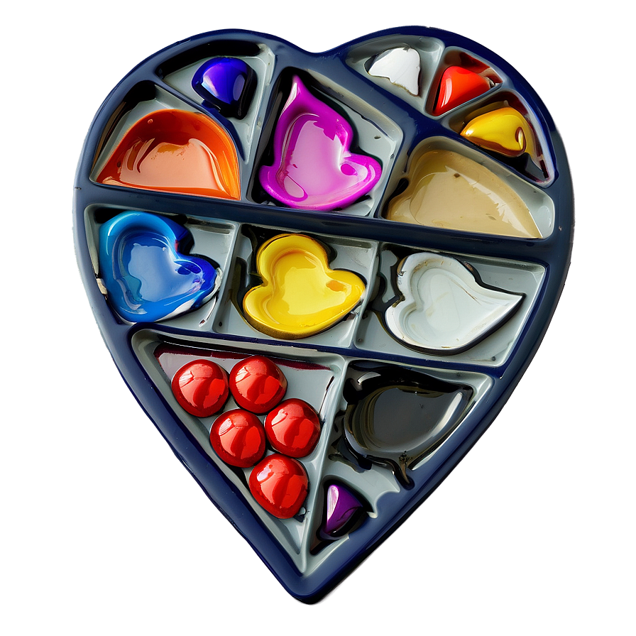 Heart-shaped Art Palette Png Eau