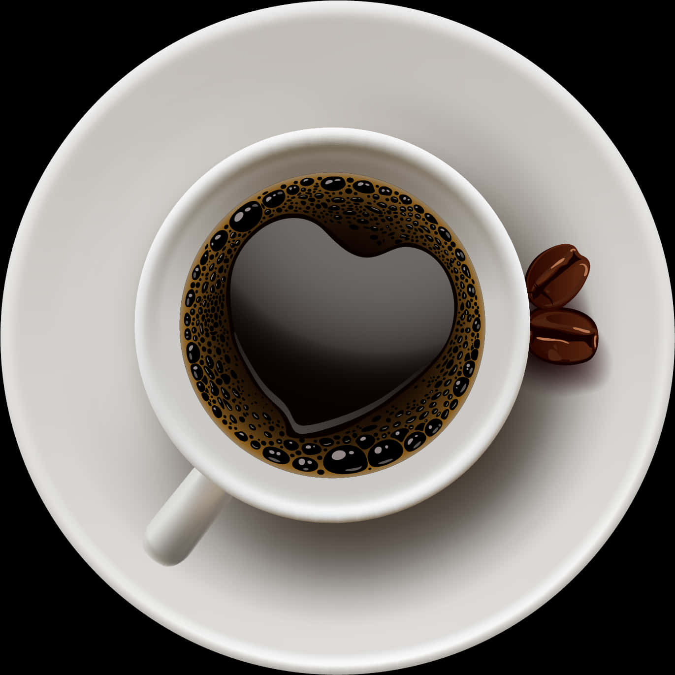 Heart Shaped Coffee Bubbles Cup