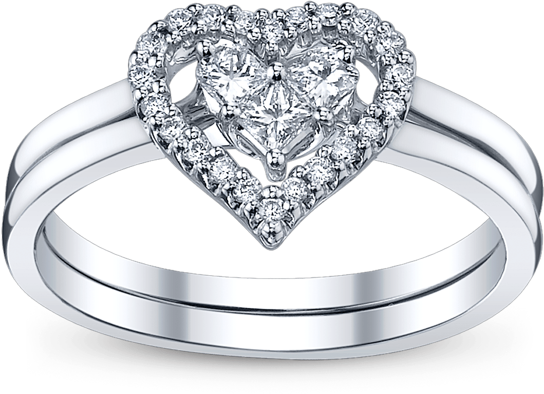 Heart Shaped Diamond Wedding Ring