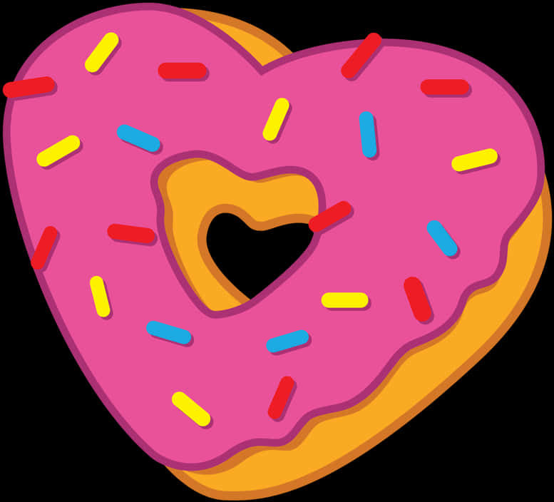 Heart Shaped Donut Illustration