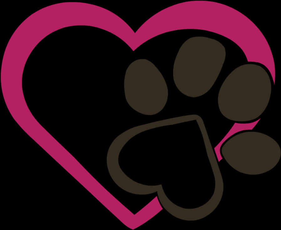 Heart Shaped Paw Print Graphic