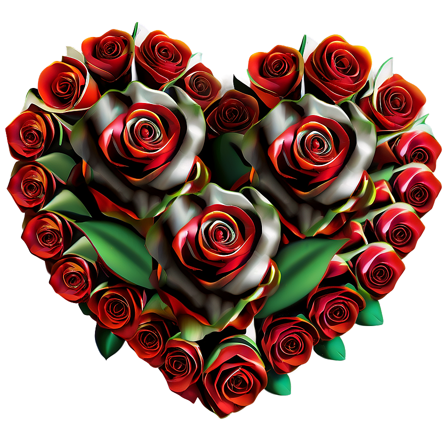 Heart-shaped Roses Bouquet Png 36