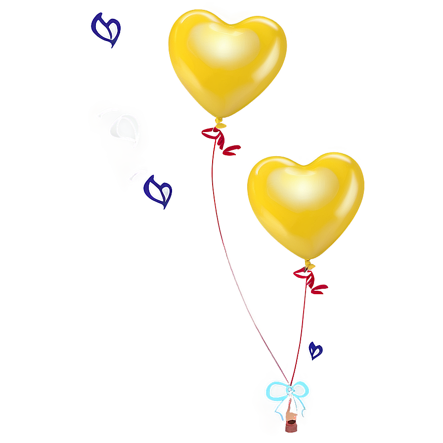 Heart Shaped Yellow Balloon Png Mmh57