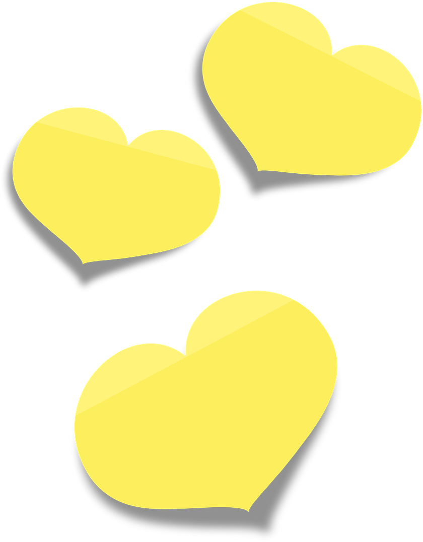 Heart Shaped Yellow Sticky Notes